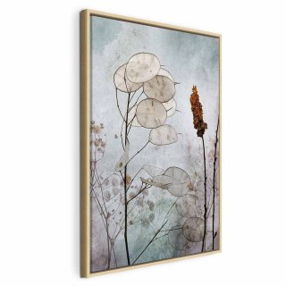 Obraz - Owoce lunarii (1-częściowy) pionowy 40x60 W ramie drewnianej naturalnej