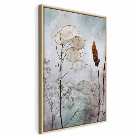 Obraz - Owoce lunarii (1-częściowy) pionowy 60x90 W ramie drewnianej naturalnej