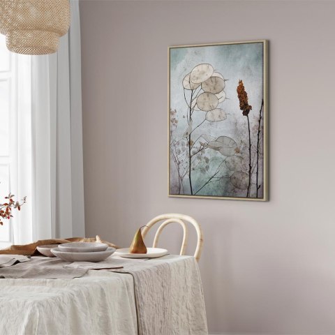 Obraz - Owoce lunarii (1-częściowy) pionowy 80x120 W ramie drewnianej naturalnej
