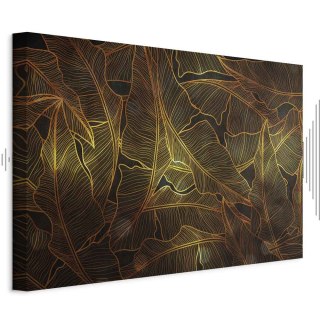 Obraz - Taniec złotych liści (1-częściowy) szeroki 90x60 Akustyczny