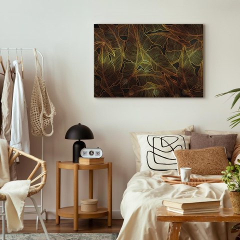 Obraz - Taniec złotych liści (1-częściowy) szeroki 90x60 Premium Print