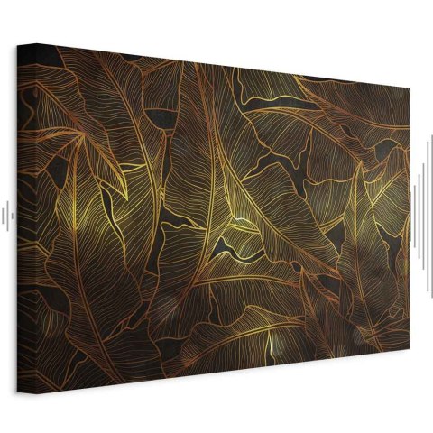 Obraz - Taniec złotych liści (1-częściowy) szeroki 60x40 Akustyczny