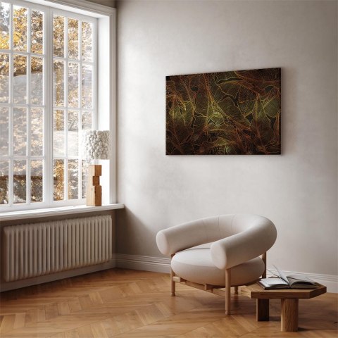 Obraz - Taniec złotych liści (1-częściowy) szeroki 60x40 Na płótnie włoskim