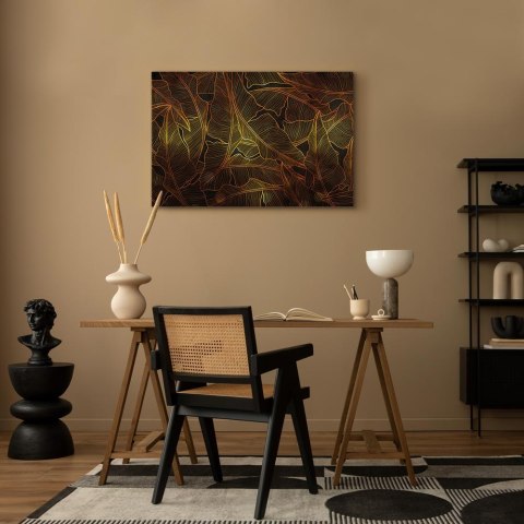 Obraz - Taniec złotych liści (1-częściowy) szeroki 60x40 Na płótnie włoskim