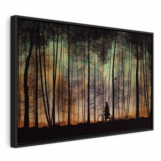 Obraz - Spacer przed zmrokiem (1-częściowy) szeroki 120x80 W ramie drewnianej czarnej