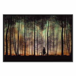 Obraz - Spacer przed zmrokiem (1-częściowy) szeroki 60x40 W ramie drewnianej czarnej
