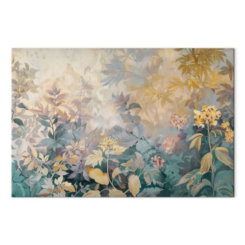 Obraz - Gobelinowy wzór z łąką i kwiatami kilim z wiosennym motywem 60x40 Standard