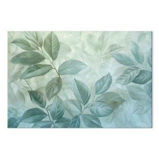 Obraz - Duże liście w odcieniach zielono-miętowych: motyw botaniczny 90x60 Standard