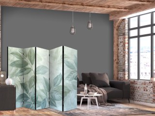 Parawan - Duże liście w odcieniach zielono-miętowych - motyw botaniczny 225x172 Akustyczny