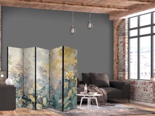 Parawan - Gobelinowy wzór z łąką i kwiatami - kilim z wiosennym motywem 225x172 Jednostronny