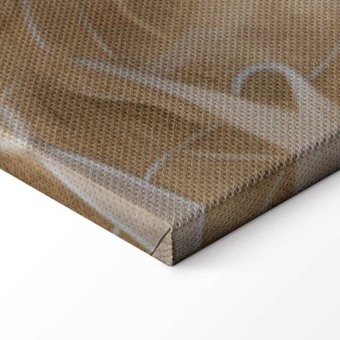 Obraz - Ornamenty kwiatowe rzeźbione w delikatnych odcieniach sepii i brązu 30x20 Standard