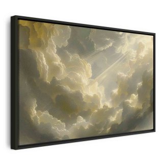 Obraz - Zachwycająca gra kolorów na tle chmur 120x80 W ramie drewnianej czarnej