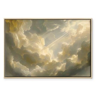 Obraz - Zachwycająca gra kolorów na tle chmur 120x80 W ramie drewnianej naturalnej