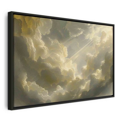 Obraz - Zachwycająca gra kolorów na tle chmur 60x40 W ramie drewnianej czarnej