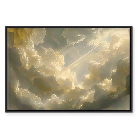 Obraz - Zachwycająca gra kolorów na tle chmur 60x40 W ramie drewnianej czarnej