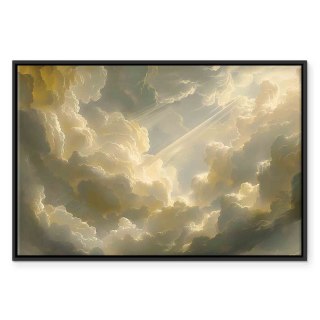 Obraz - Zachwycająca gra kolorów na tle chmur 90x60 W ramie drewnianej czarnej