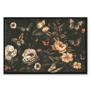 Obraz - Rustykalny ogród 60x40 W ramie drewnianej czarnej