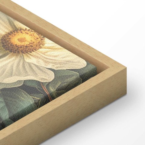 Obraz - Kwiaty, ptaki i motyle - ilustracja w stylu vintage 60x40 W ramie drewnianej naturalnej