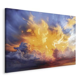 Obraz - Piękny zachód słońca - chmury w ciepłych odcieniach 120x80 Standard