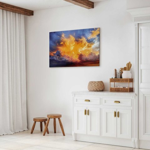 Obraz - Piękny zachód słońca - chmury w ciepłych odcieniach 30x20 Premium Print