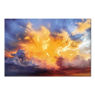 Obraz - Piękny zachód słońca - chmury w ciepłych odcieniach 60x40 Premium Print
