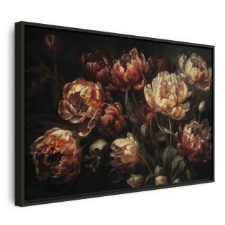 Obraz - Kwitnące tulipany 60x40 W ramie drewnianej czarnej