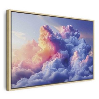 Obraz - Chmury jak malowane: artystyczne pędzle świtu malujące nieboskłon 90x60 W ramie drewnianej naturalnej