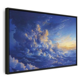 Obraz - Gdy niebo staje się płótnem: artystyczne dzieło natury w chmurach 120x80 W ramie drewnianej czarnej