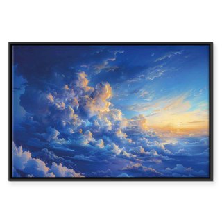 Obraz - Gdy niebo staje się płótnem: artystyczne dzieło natury w chmurach 120x80 W ramie drewnianej czarnej