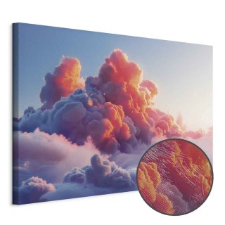 Obraz - Zmierzchowy spektakl: chmury w odcieniach różu i fioletu 120x80 Premium Print
