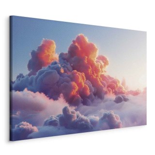 Obraz - Zmierzchowy spektakl: chmury w odcieniach różu i fioletu 90x60 Standard