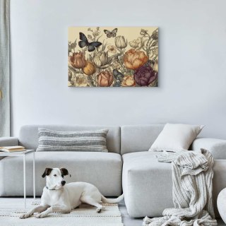 Obraz - Kolorowe tulipany na kremowym tle 60x40 Premium Print