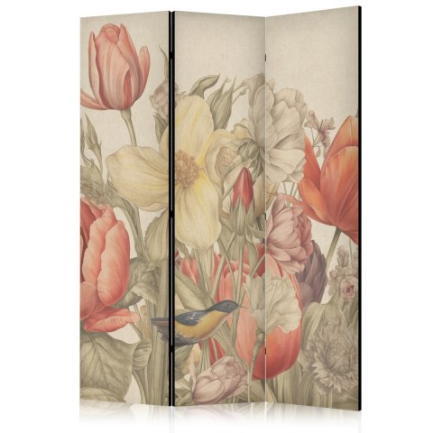 Parawan - Bukiet z tulipanami - kolorowe kwiaty na jasnym tle - ilustracja 135x172 Akustyczny