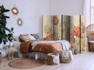 Parawan - Bukiet z tulipanami - kolorowe kwiaty na jasnym tle - ilustracja 225x172 Akustyczny