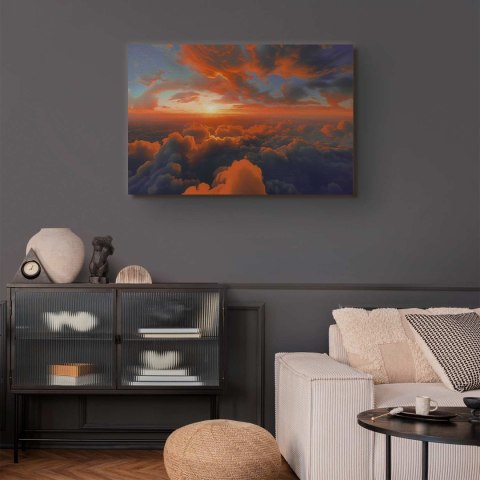 Obraz - Gdy świt łaskocze chmury: spektakl barw na porannym niebie 30x20 Premium Print