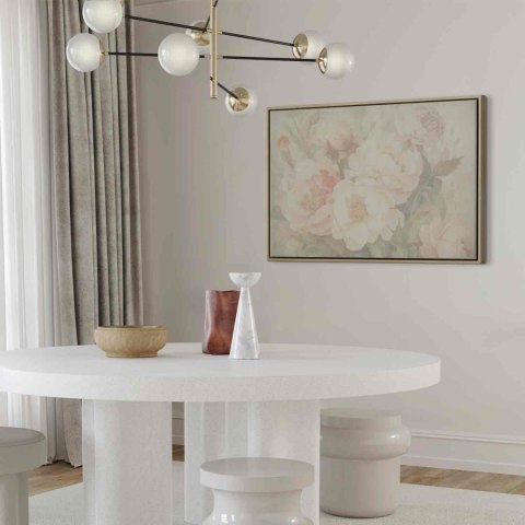 Obraz - Piwonie we mgle 120x80 W ramie drewnianej naturalnej