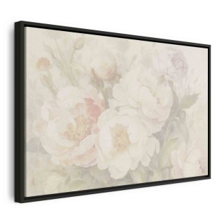 Obraz - Piwonie we mgle 60x40 W ramie drewnianej czarnej