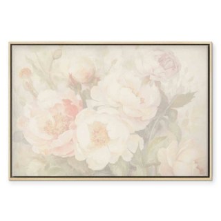 Obraz - Piwonie we mgle 60x40 W ramie drewnianej naturalnej