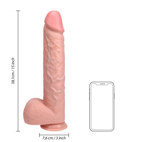 realistyczne dildo 38,10 cm żyły na trzonie mocna przyssawka moszna żołądź