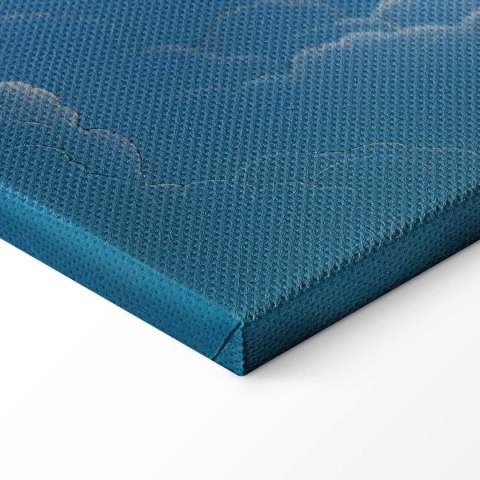 Obraz - Niebieskie niebo przełamujące się przez białe puchate chmury 90x60 Standard