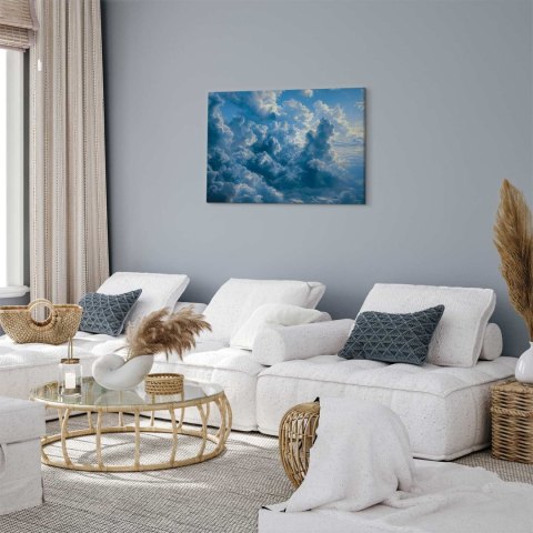 Obraz - Ocean w powietrzu: Falujące chmury odbijające światło poranka 30x20 Standard