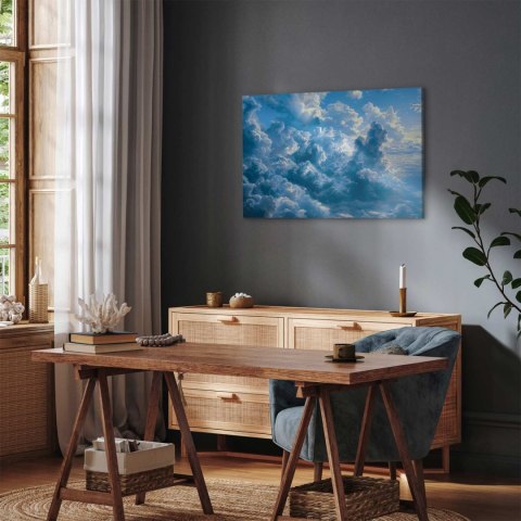 Obraz - Ocean w powietrzu: Falujące chmury odbijające światło poranka 30x20 Standard