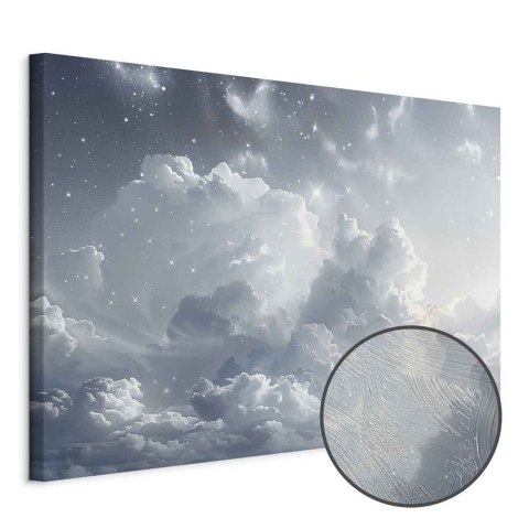 Obraz - Astralny spokój: Gwiazdy rozsypane nad delikatnymi chmurami 30x20 Premium Print