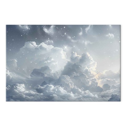 Obraz - Astralny spokój: Gwiazdy rozsypane nad delikatnymi chmurami 30x20 Premium Print