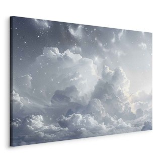 Obraz - Astralny spokój: Gwiazdy rozsypane nad delikatnymi chmurami 30x20 Standard
