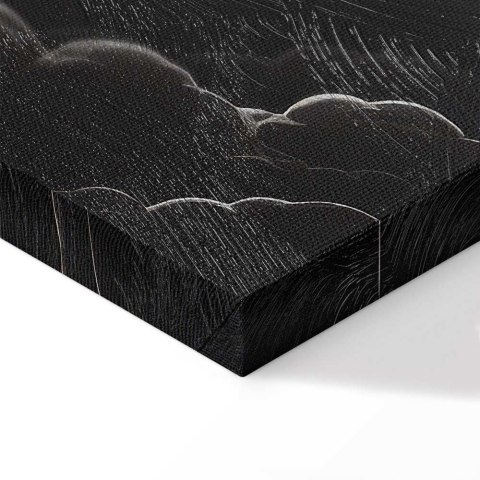 Obraz - Księżyc i gwiazdy śpiewające wśród wielkich chmur 30x20 Premium Print