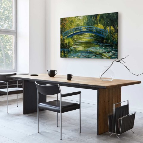 Obraz - Impresjonistyczny mostek - obraz mostu na malowniczym tle 60x40 Standard