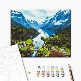 Obraz do samodzielnego malowania - Alpejska dolina 50x40