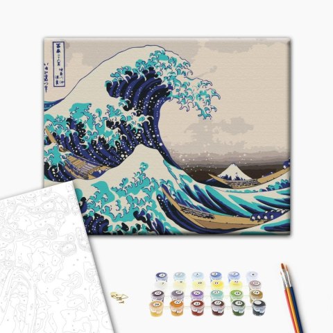 Obraz do samodzielnego malowania - Hokusai Katsushika - Wielka fala w Kanagawie 50x40
