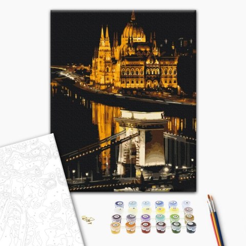 Obraz do samodzielnego malowania - Budapeszt nocą 40x50